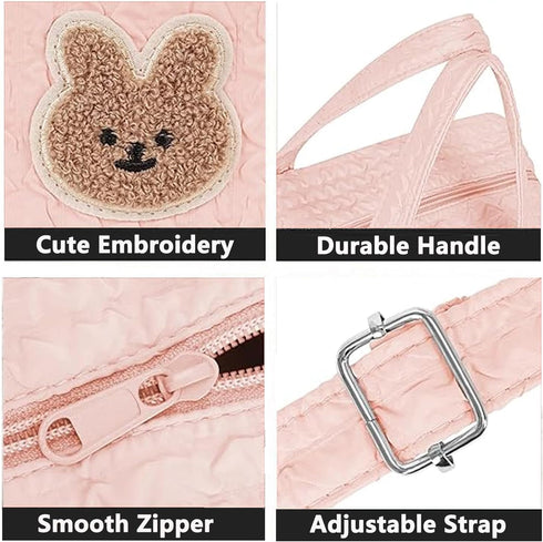 NIKUKY Mommy Baby Diaper Bag Tote, Cute Small Crossbody Nappy Bag, Lightweight Travel & Hospital Multifunction Storage