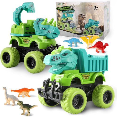 KESIYI Dinosaur Monster Truck Toys for 3 4 5 Year Old Boys, 2
