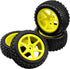 4Pcs HIRCQOO OD 88mm Front Rear Rubber Tire & Plastic Wheel Rims 12mm Hex Compatible with Redcat Shockwave HPI