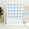 UnoCo Personalized Baby Boy Blanket, Blue Baby Blanket Boy, Blue Gingham Baby Blanket,