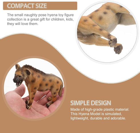 4pcs Hyena Learning Imitation Props, Realistic Animal Figurine Models for Cognitive Learning