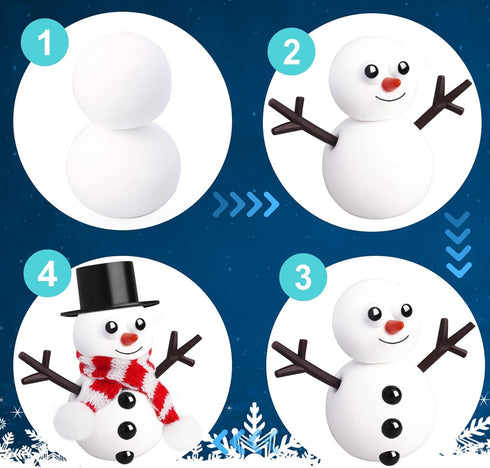 12 Pack BANBBUR Christmas Stocking Stuffers for Kids,Christmas Crafts for Kids,Modeling Clay DIY Build a Snowman Crafts