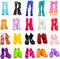 Barwa 10 Pairs Doll Shoes Accessories, Fashion High Heels, Sandals & Boots Pack
