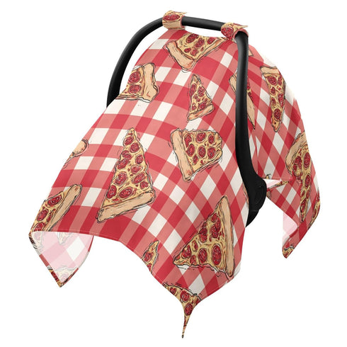 Mazeann Pizza Slices Plaid Car Seat Cover Baby Breathable Soft Infant Carseat Covers