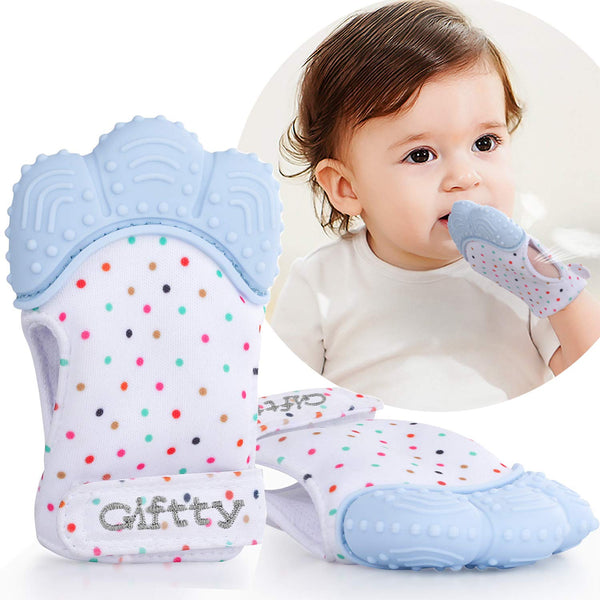Giftty Teething Mitten Chew Mitt Baby Teether Glove - Self Soothing Toy for 0-6 Months