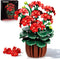CUBIMANA Flowers Geranium Botanicals Building Set - Artificial Bonsai Plants for Home