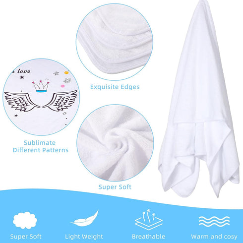 2-Piece (30 40 Inch) Macarrie Sublimation Blanket - Baby Swaddle & Receiving Blanket - Fuzzy, DIY Backdrop x