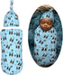 Set Cute Boston Terrier Puppy Newborn Swaddle Blanket with Beanie Soft Baby Sleep Sack Stretch Adjustable Swaddle Wraps