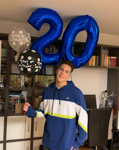 Lovoir 40 Inch Navy Blue Number 1 Balloon, Jumbo Digit Mylar Foil Helium Balloons for Birthday Party Decorations