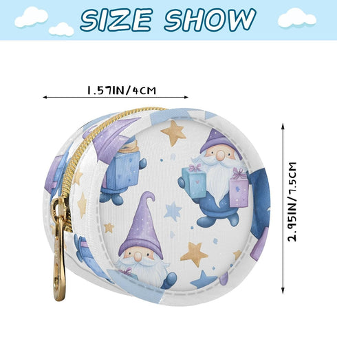 YETTASBIN Cute Gnome Portable Pacifier Holder Case with Metal Hook Buckle & Zipper for Diaper Bag and Stroller