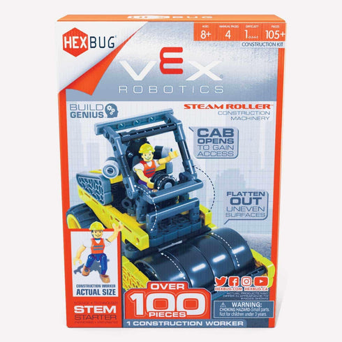 HEXBUG VEX Robotics Steam Roller, Buildable Construction Toy Gift for Boys and Girls Ages 8 and Up