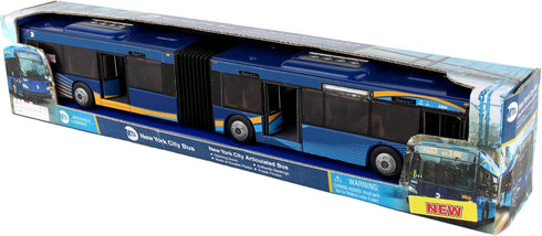 Daron MTA New York City Bus - 16" Articulated Toy Bus, Blue and Brown