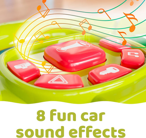 Lollipop Steering Wheel Car Seat Toy, Toddler Toy with Lights, Sounds, and Buttons for Young Adventurers