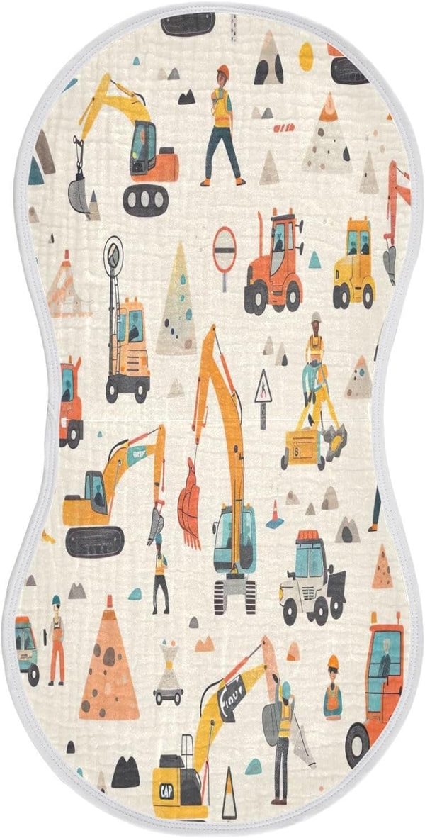 YETTASBIN Cartoon Car Muslin Baby Burp Cloth, Super Soft Absorbent Cotton Burp Rag
