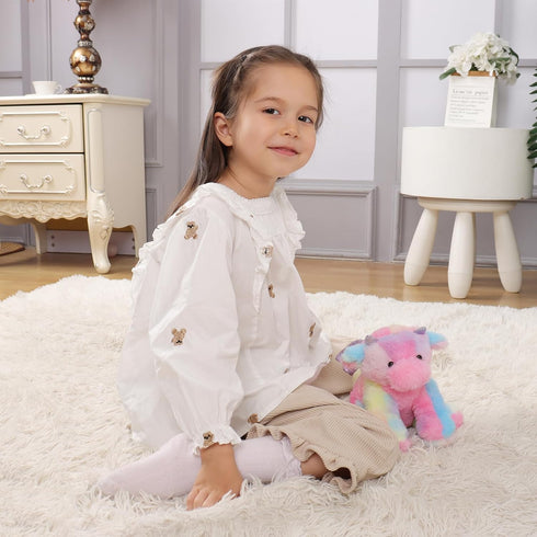 Apricot Lamb Toys Colorful Plush Dragon Dinosaur - 8 Inch Soft Cuddly Stuffed Animal for Child