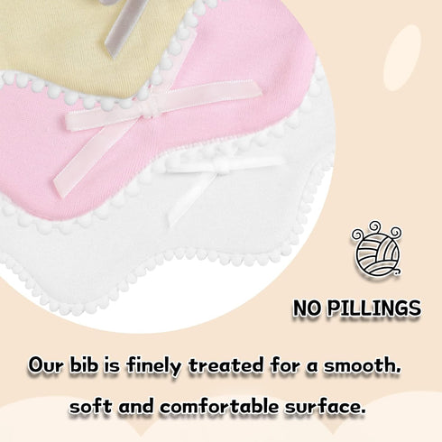 Absorbent White Cotton Baby Bandana Bibs for Teething