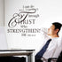 Inspirational Wall Decor Quotes Stickers - I Can Do All Things Through Christ Who Strengthens Me, Wall Decals for Rooms