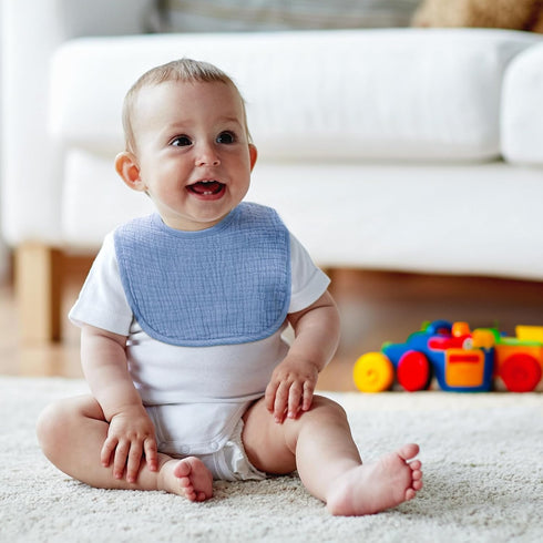 Muslin Baby Bibs for Unisex Boys Girls - Soft Cotton Drooling and Teething Bibs for Infant Newborn