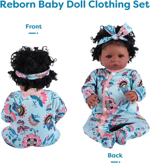 BABESIDE 2Pcs Reborn Baby Doll Clothes for 17-20 Inch Babydolls, Baby Doll Clothing Accessories set for Realistic Newborn Baby Doll Clothes Girls, Green
