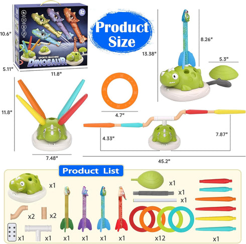 Kslavagcnt 3 1 4-8 Indoor Outdoor Games for Kids, in Musical Jump, Ring Toss Game & Stomping Rocket Launcher for Kids