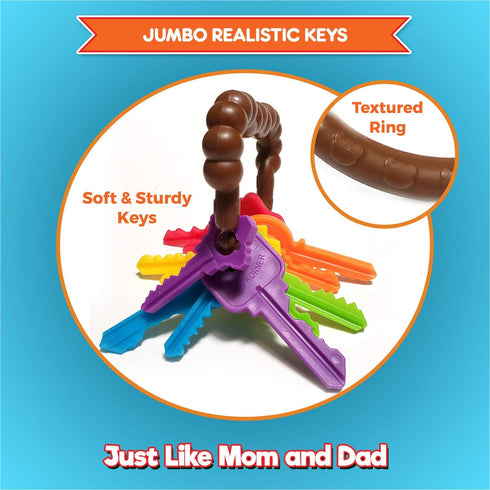 2 Baby Keys Montessori Toys for Toddlers - Toy Keys, Matching Toddler Games, Learning Toys for Year Olds - Real Keys