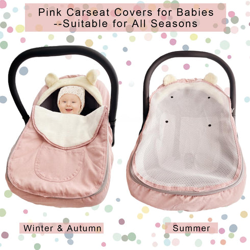Car Seat Covers for Babies,Winter Baby Car Seat Cover Infant Carseat Covers Canopy,Universal Baby Carrier Cover