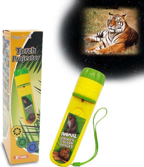 Kids Torch Animal Projector with 3 Discs 24 Images, Small Gifts for Boys Age 3-7, Cool Present for Children