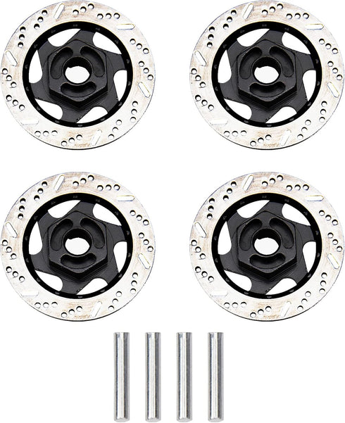 4Pack ShareGoo Metal 12mm Hex Hub Wheel Rim Tires Brake Disc Compatible with Traxxas Tamiya HSP HPI Redcat Racing 1/10