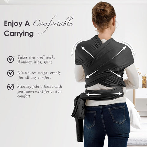 7-35lbs, MISSWISDOM Baby Wraps Carrier, Baby Carrier Wrap Newborn Sling Baby Wearing Wrap Newborn Wrap Carrier, Baby