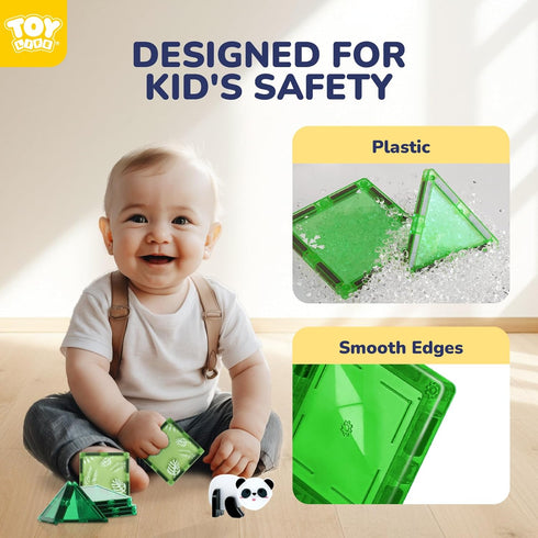 TOY Life Magnetic Tiles for Toddlers, 38 Pcs Magnetic Blocks for Kids Ages 4-8, STEM Magnet Toys for Christmas Birthday