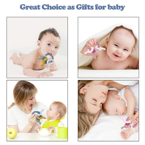 YAPROOM Silicone Teething Keys for 6-18 Month Baby, Cute Keys Teether Ring for Infants