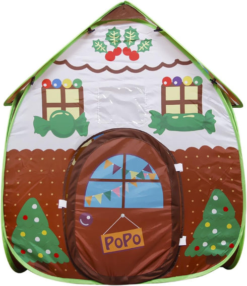 Play Tent for Kids, Indoor Outdoor Gingerbread House Playhouse for Boys and Girls