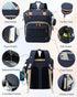 GLIXAVIA Backpack 15+ Backpack Diaper Bag with Changing Pad Large Capacity Baby Bag, Pockets, USB Port, Waterproof