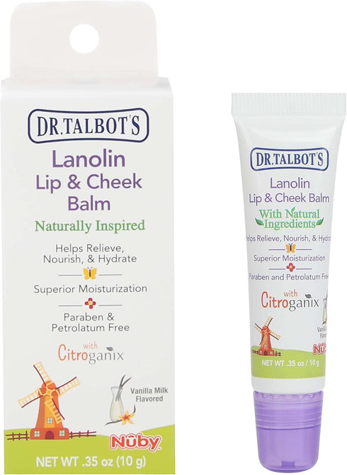 Talbot's 0.35 Dr. Lanolin Lip & Cheek Balm for Baby, Naturally Inspired with Citroganix, Vanilla Milk Flavor, Ounce