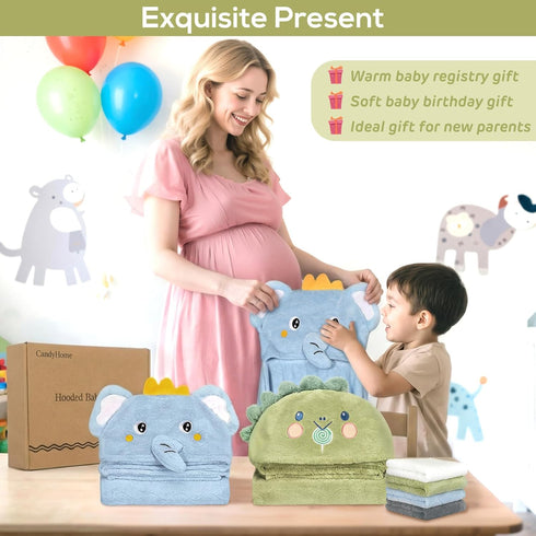6 Set 0-5 2 55" 27.5" 4 PCS Toddler Bath Towel for Boy Girl Year, PCS Thick Absorbent Hooded Baby Bath Towels Large x