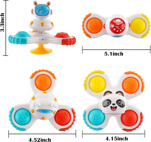 Suction Cup Spinner Toy for Baby 12-18 Months, Bath Toys for Toddlers 1-3, Sensory Toys Gifts for Boys and Girls 1st