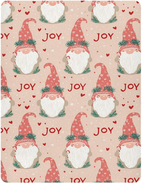 Pfrewn Christmas Crib Sheets for Boys Girls Gnome Cute Elf Heart Joy