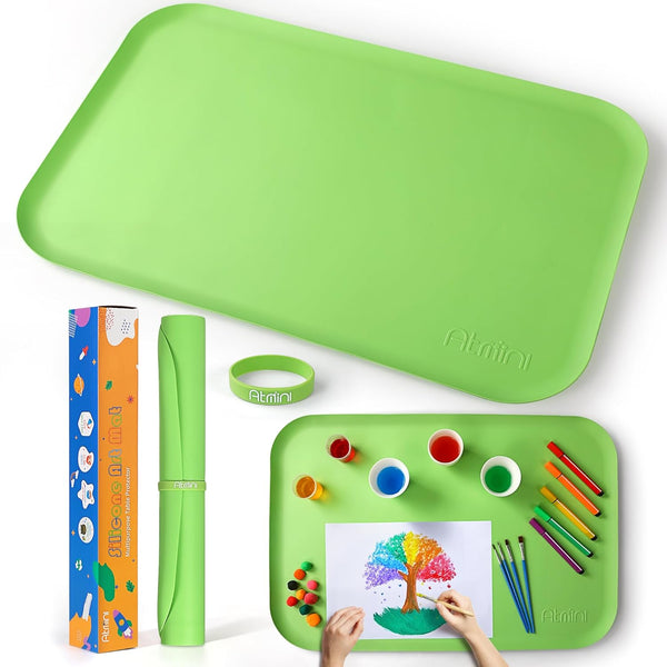 AtMini Silicone Craft Mats for Kids 24"x16" with Raised Lip & Non-Slip