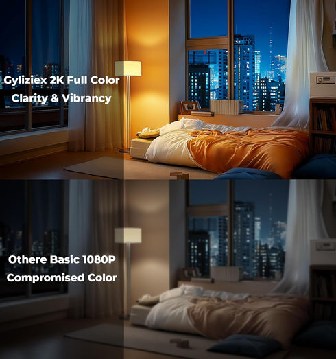Gyliziex 2K 5G 2.4G Clock Camera, & WiFi Indoor Pet Nanny Cameras with Alarm for Home, Full Color Night Vision, Human