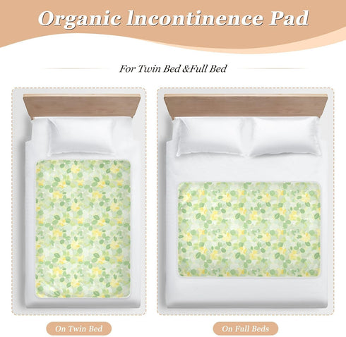 Yoogain 52" 34" Mild and Fresh Flower Lemon Yellow Light Green Changing Pad Covers Soft Absorbent Toddler Bed Pee Pads