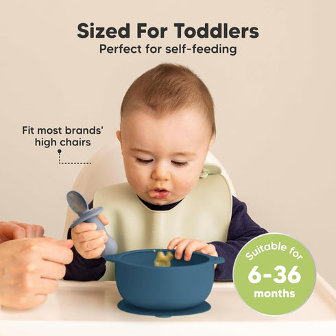 2-Pack KeaBabies Baby Bowls with Suctions, Lids - Silicone Toddler Suction Bowls for Baby Boy, Girl, Kids, Food Grade