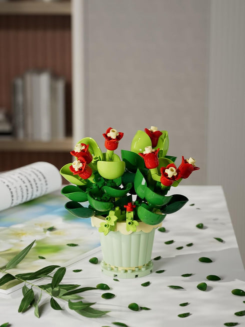 YEIBOBO 12-Piece Flowers and Plant Building Set: 2531 Pieces for Home Decoration, Bonsai, or Adult Building Toys