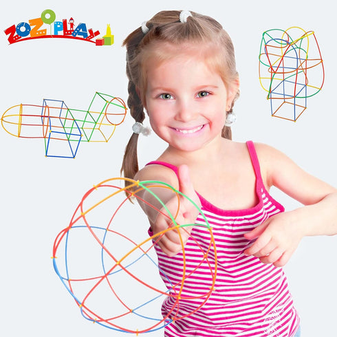 ZOZOPLAY Straw Constructor STEM Building Toys, 400 Piece Straws and Connectors Set