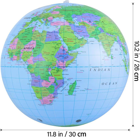 NUOBESTY Inflatable Globe PVC World Globe, Inflatable Earth Beach Ball for Playing or Teaching