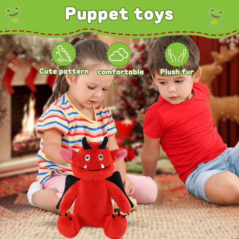Sew Butiful Red Monster Stuffed Animal Toy, Cute Plushies, Stuffed Bat Plush Gift for Kids, Boys, Girls, Children