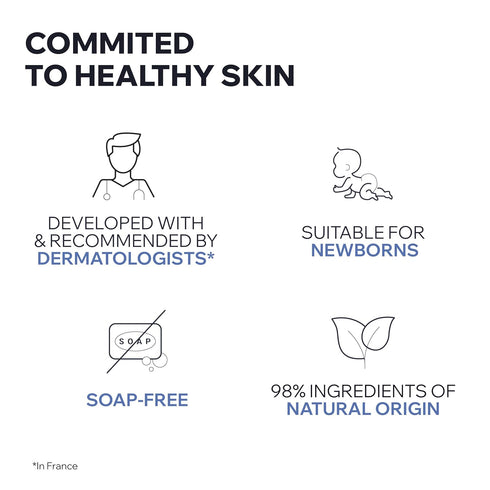 1st Uriage Baby cleansing water with Organic Edelweiss, Softens baby's delicate skin, Ultra-convenient pump, Soap Free