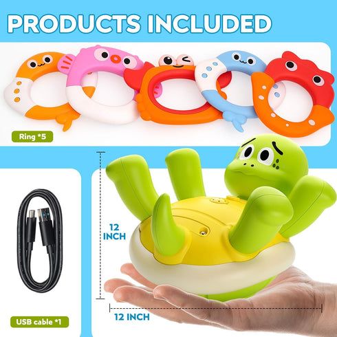 MUONE 1-3, Swimming 2-4 5 6-12/12-18 1 Baby Bath Toys for Kids Ages Sprinkler Turtle Water Toys for Toddlers
