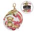 Valentines Bear Round Pacifier Storage Case with Zipper, Portable Pacifier Case for Travel, Diaper Bag & Purse