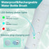 Electric Baby Bottle Brush With Holder, Stainless Steel Automatic Cleaner With Extension Handle, Sponge, Silicone Water