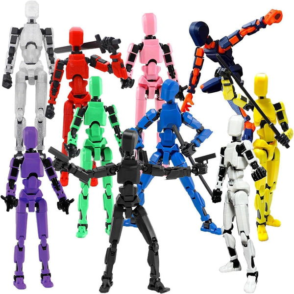 BVVLI T13 Action Figure Set, 10PCS Robot 3D Printed Toys Lucky Titan 13